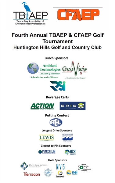 Ambient Technologies, Inc. and GeoView, Inc. were the Lunch Sponsors of the Fourth Annual TBAEP & CFAEP Golf Tournament