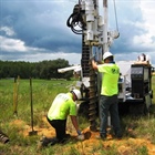 ATI Drilling personnel work with HydroGeoLogic field project managers at various sites