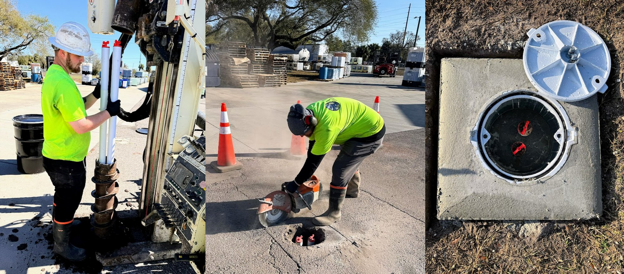 Ambient Technologies Drilling Team Provided NESTED Active and Passive Observation Wells at Helena Agri Enterprises, 7155 E 14th Ave, Tampa, FL project